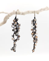 Handmade Iris Pashmina Hand-crocheted Tassel Earrings - Hand-painted - Sustainable Jewelry