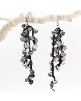 Handmade Iris Pashmina Hand-crocheted Tassel Earrings - Hand-painted - Sustainable Jewelry