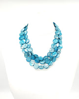 Handmade 3 layers statement elegant necklace-Vintage mother of pearl coins (Copy)