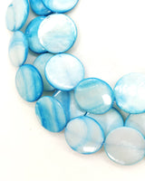Handmade 3 layers statement elegant necklace-Vintage mother of pearl coins (Copy)