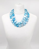 Handmade 3 layers statement elegant necklace-Vintage mother of pearl coins (Copy)