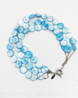Handmade 3 layers statement elegant necklace-Vintage mother of pearl coins (Copy)