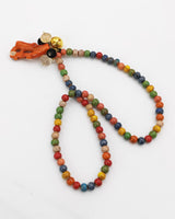 Handmade Ceramic Beads Necklace with Coral Pendant – Colourful Statement Jewellery for Spring Summer, Unique Artisan Gift for Her