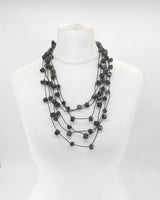 Handmade Ceramic Cube Bead Statement Necklace | 3 Strands - Jianhui London