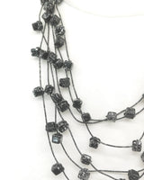 Handmade Ceramic Cube Bead Statement Necklace | 3 Strands - Jianhui London