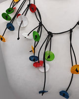 Handmade Colorful Statement Necklace – Sustainable Recycled Plastic Jewelry | Lightweight Water Lily Design UK