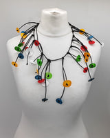 Handmade Colorful Statement Necklace – Sustainable Recycled Plastic Jewelry | Lightweight Water Lily Design UK