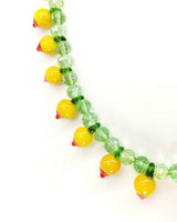 Handmade vintage crystal beads and Lemon shape glass beads Necklace