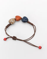Handmade Glazed Ceramic Hearts Bracelet - Colorful, Valentines Gift