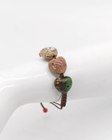 Handmade Glazed Ceramic Hearts Bracelet - Colorful, Valentines Gift