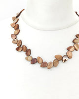 Handmade Mother of Pearl Leaf Necklace – Sustainable Vintage Jewelry, Elegant Lightweight Necklace for Women Gift
