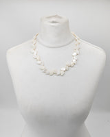 Handmade Mother of Pearl Leaf Necklace – Sustainable Vintage Jewelry, Elegant Lightweight Necklace for Women Gift