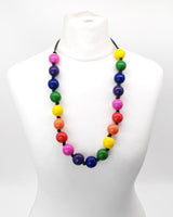Rainbow Wooden Bead Necklace | Handmade Pride Jewelry Gift