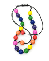 Rainbow Wooden Bead Necklace | Handmade Pride Jewelry Gift
