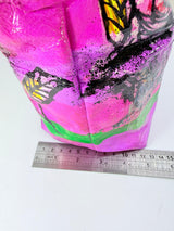 Hand-Painted Rose Recycled Leather Crossbody & Shoulder Bag
