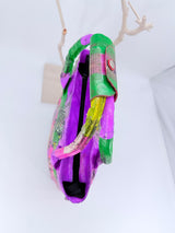 Hand-Painted Rose Recycled Leather Crossbody & Shoulder Bag