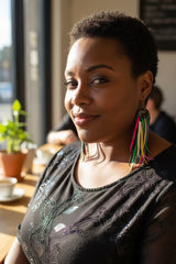 Hummingbird Earrings | Recycled Leather Statement Jewellery