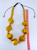 Handmade Recycled Wood Chunky Diamond Necklace – Sustainable Statement Jewellery