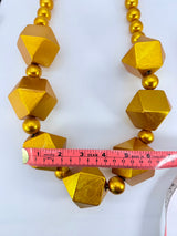 Handmade Recycled Wood Chunky Diamond Necklace – Sustainable Statement Jewellery
