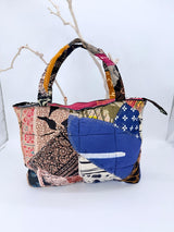 Handmade Square 1970's Batik Tote Bag From Recycled Fabric