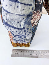 Handmade Square 1970's Batik Tote Bag From Recycled Fabric