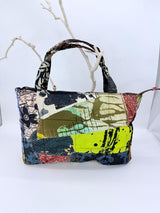 Handmade Square 1970's Batik Tote Bag From Recycled Fabric