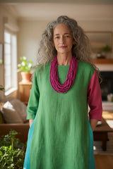Handmade 10 Strand Recycled Wooden Beans Necklace | Sustainable Statement & Minimalist Jewelry