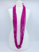 Handmade 10 Strand Recycled Wooden Beans Necklace | Sustainable Statement & Minimalist Jewelry