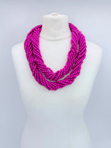 Handmade 10 Strand Recycled Wooden Beans Necklace | Sustainable Statement & Minimalist Jewelry