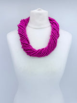 Handmade 10 Strand Recycled Wooden Beans Necklace | Sustainable Statement & Minimalist Jewelry