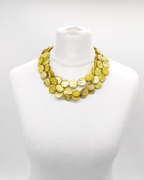 Handmade 3 layers statement elegant necklace-Vintage mother of pearl coins (Copy)