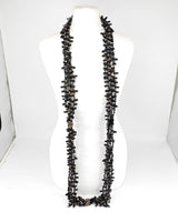 Handmade Hand-Crocheted Recycled Wood Bead & Rubber Necklace | Eco Statement Jewellery