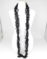 Handmade Hand-Crocheted Recycled Wood Bead & Rubber Necklace | Eco Statement Jewellery