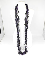Handmade Hand-Crocheted Recycled Wood Bead & Rubber Necklace | Eco Statement Jewellery