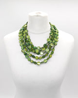 Handmade 5layers statement elegant necklace-Vintage mother of pearl coins