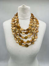 Handmade5layersstatementelegantnecklace-Vintagemotherofpearlcoins