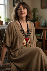 Handmade Asmat Tribal Necklace – Carved Figure Pendant