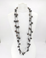Handmade Ceramic Cube Bead Statement Necklace | 3 Strands - Jianhui London