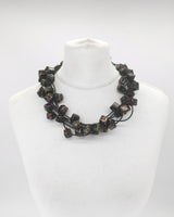 Handmade Ceramic Cube Bead Statement Necklace | 3 Strands - Jianhui London