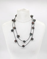 Handmade Ceramic Cube Bead Statement Necklace | 3 Strands - Jianhui London