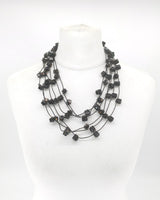 Handmade Ceramic Cube Bead Statement Necklace | 3 Strands - Jianhui London