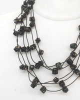 Handmade Ceramic Cube Bead Statement Necklace | 3 Strands - Jianhui London