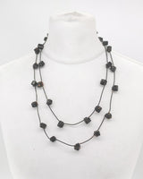 Handmade Ceramic Cube Bead Statement Necklace | 3 Strands - Jianhui London