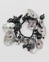 Handmade Coccoloba Leaf Bracelet – Recycled Plastic & Wood Statement Jewelry