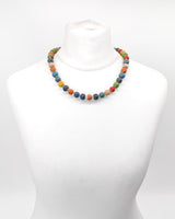 Handmade Colorful Ceramic Beads Necklace – Boho Spring Summer Jewelry Gift for Women
