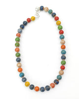 Handmade Colorful Ceramic Beads Necklace – Boho Spring Summer Jewelry Gift for Women