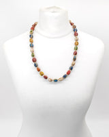Handmade Colorful Ceramic Beads Necklace – Boho Spring Summer Jewelry Gift for Women