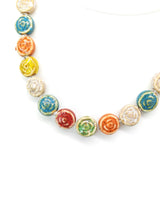 Handmade Colorful Ceramic Beads Necklace – Boho Spring Summer Jewelry Gift for Women