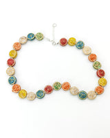 Handmade Colorful Ceramic Beads Necklace – Boho Spring Summer Jewelry Gift for Women