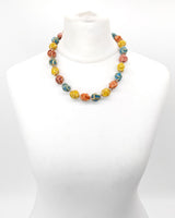 Handmade Colorful Ceramic Beads Necklace – Boho Spring Summer Jewelry Gift for Women